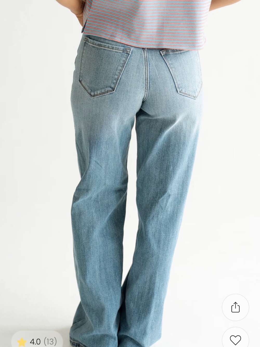 Carly Jean Los Angeles Holland Wide-Leg Jeans in light slightly distressed wash - Picture 8 of 8